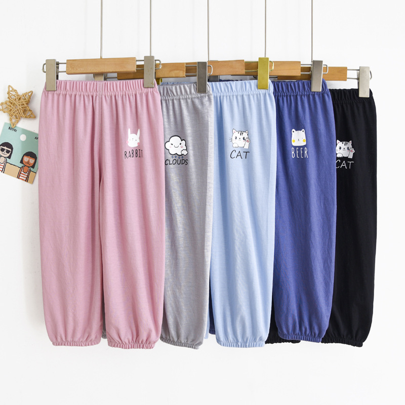 AISAMEFE 2024 New Breathable Children's Pants Summer Mosquito proof Pants Idle Pants Cartoon Print ins ราคา 214 บาท*ส่งฟรี
