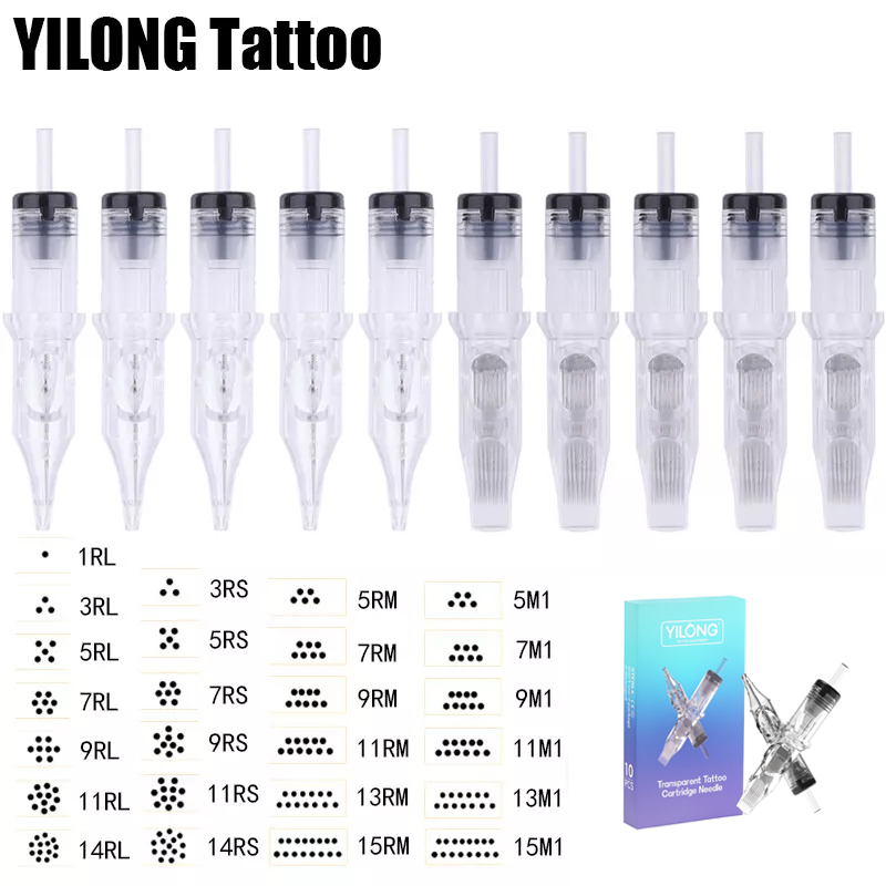 yilong Professional Tattoo Accessories RL RM RS M1 High Quality 10 Pieces/Box For Tattoo Machine