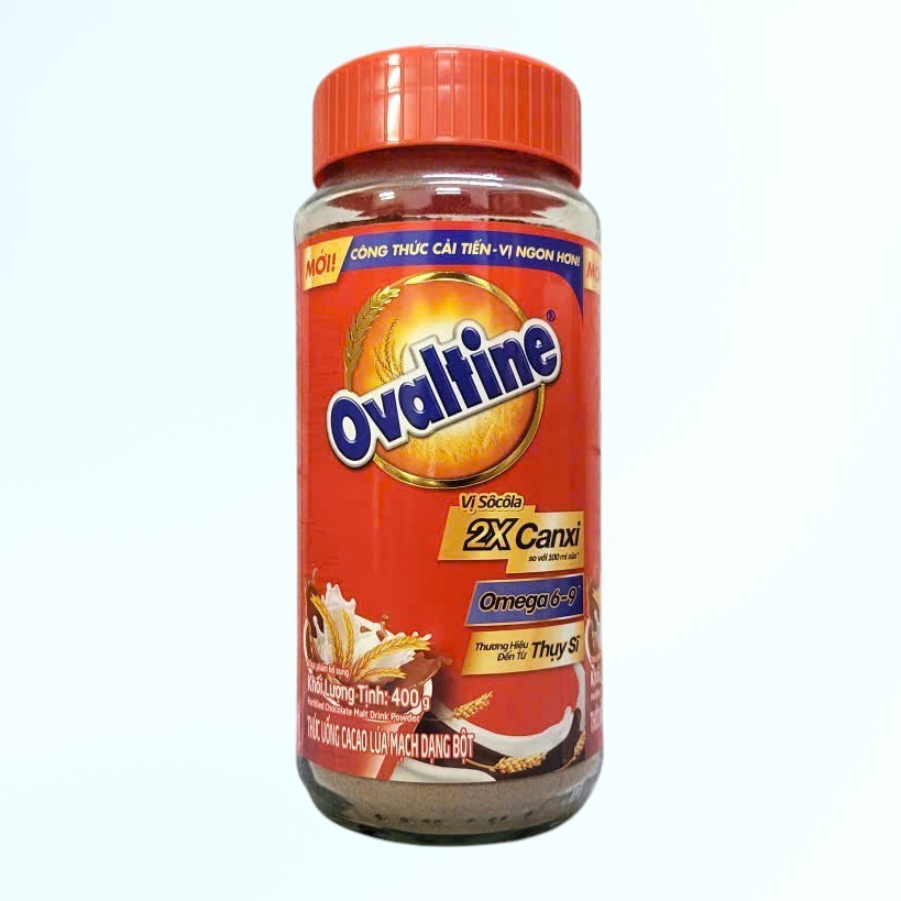 OVALTINE Lọ TT 400gr -- BỘT THỨC UỐNG LÚA MẠCH VỊ SÔ CÔ LA / THÁI LAN / Fortified Chocolate Malt Drink Powder (HALAL)