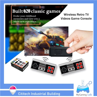 [SG] TV Game Console Stick 8-Bit Wireless Controller Build In 620 Classic Video Games Handle Player Gaming