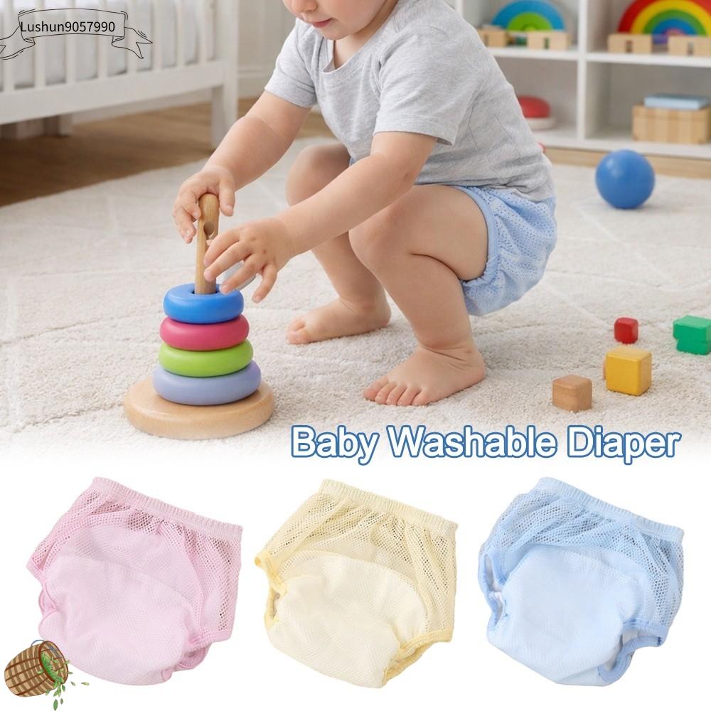 LUSHUN9057990 Bông Quần tập cho bé Chống thấm nước Thoáng khí Quần tã Mềm mại Có thể giặt Tã vải Trẻ sơ sinh