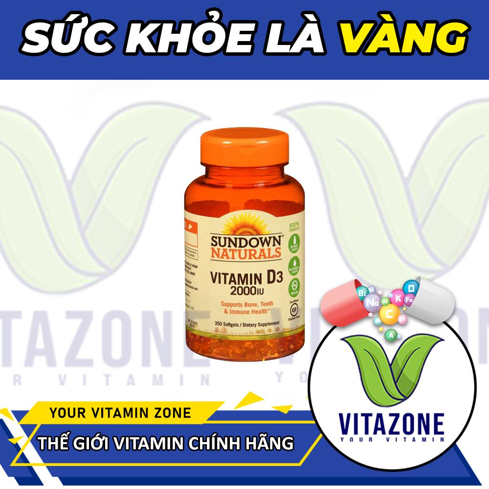 (QUÀ TẶNG) Sundown Vitamin D3 5mg, 2000 IU (Túi Share Dùng Thử Tiện Lợi 50 Viên)