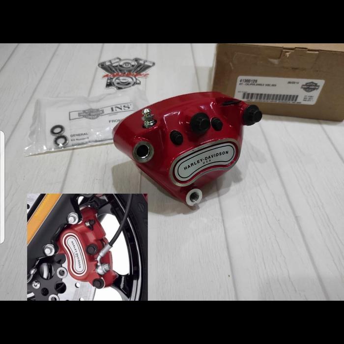 caliper rem depan harley single disc front brake caliper harley red - D&L SHOP7 Harga  6,005,100 rupiah*Gratis Ongkir