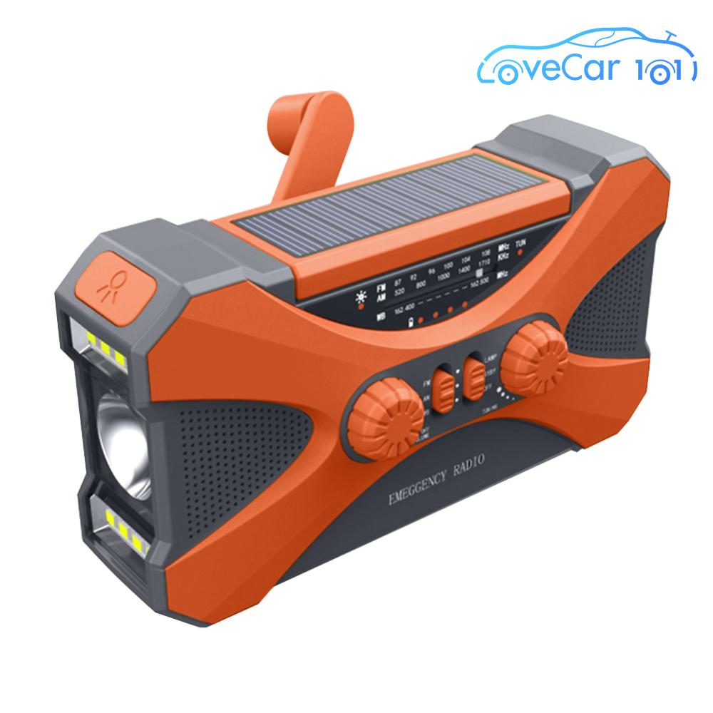Solar Hand Crank Radio Dual Speaker Rechargeable Weather Radio for Home Outdoor ราคา 1,243 บาท*ส่งฟรี