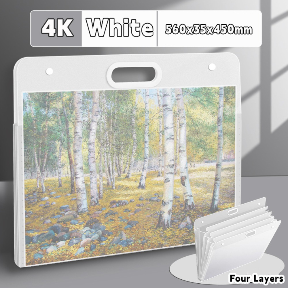 NEAVERLER01 A2/A3/A4 File Folder Portable Four Layers Painting Paper Storage Bag High Quality Waterproof Drawing Bag Student Gift