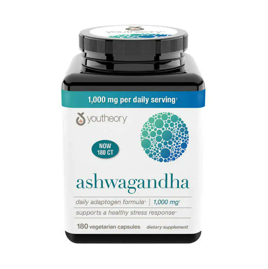 Viên uống nhân sâm ấn độ youtheory ashwagandha 1000mg hộp 180 viên giảm căng thẳng Healthy Care Kiddos Food