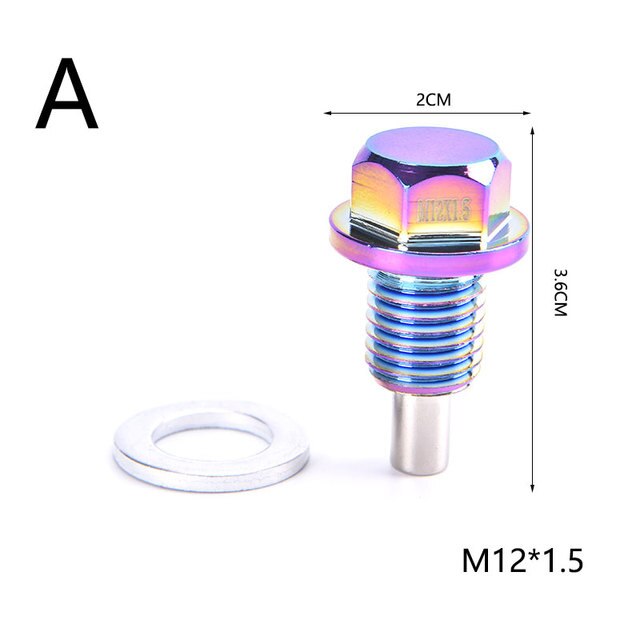 【Pre-order】 M12 M14 M16 M20 1.75/1.5/1.25mm Hợp kim nhôm dầu từ tính bu lông xả dầu Thùng đựng dầu hạt ốc xả nhớt ô tô phụ kiện chung