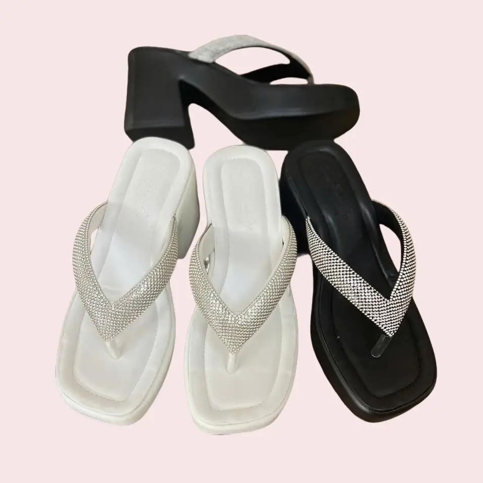 DÉP NỮ CAO GÓT - ĐẾ CAO ̣9F -(MS 27) - QUAI KẸP Shoes DéP GiàY Sandal Jean