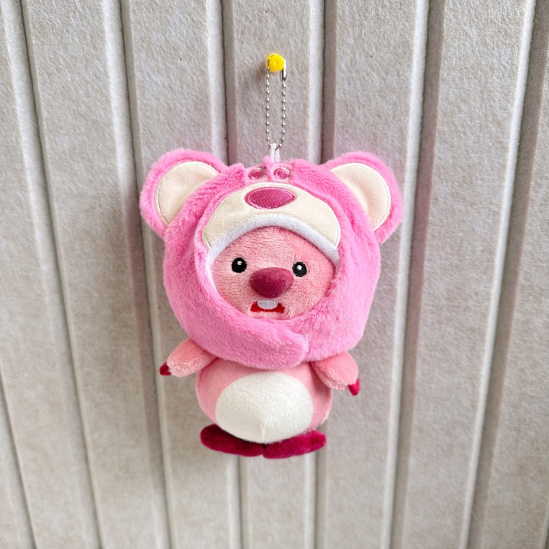 [ sẵn sll ] Móc khoá gấu bồng loopy mũ gấu dâu heo hồng siêu xinh 12-14cm- Qùa tặng lưu niệm sinh nh