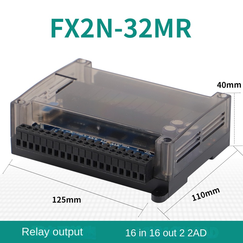 [FX2N] PLC5 FX2N-32MR 16 input 16 output relay 2ad | Tùy chọn FX2N-10/16/20/24/32MR/MT | 2AD | Relay/Transistor | 6-16 I/O | Tự Động Hóa Công Nghiệp