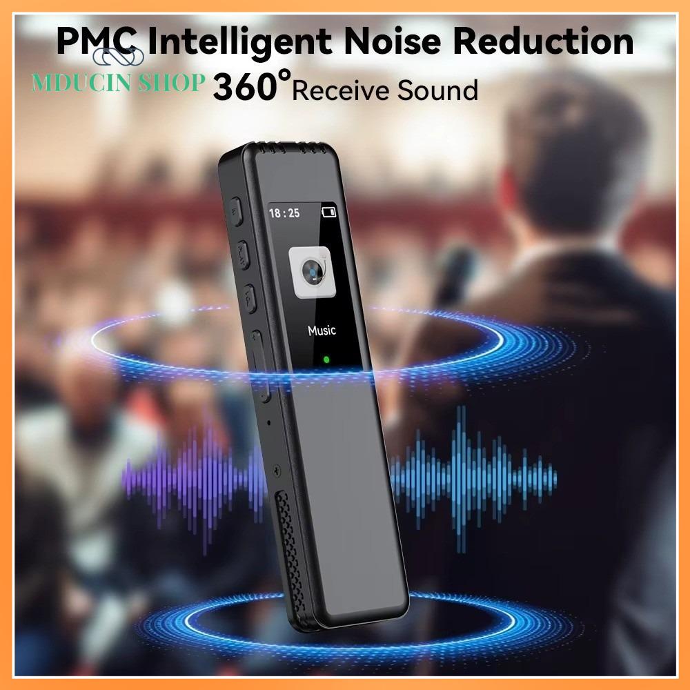 MDUCIN SHOP Ghi âm 1536Kbps Bút ghi âm kỹ thuật số Di động Hỗ trợ tối đa thẻ 128GB Máy nghe nhạc MP3 Chất lượng cao Giảm tiếng ồn HD Máy ghi âm Phỏng vấn việc làm