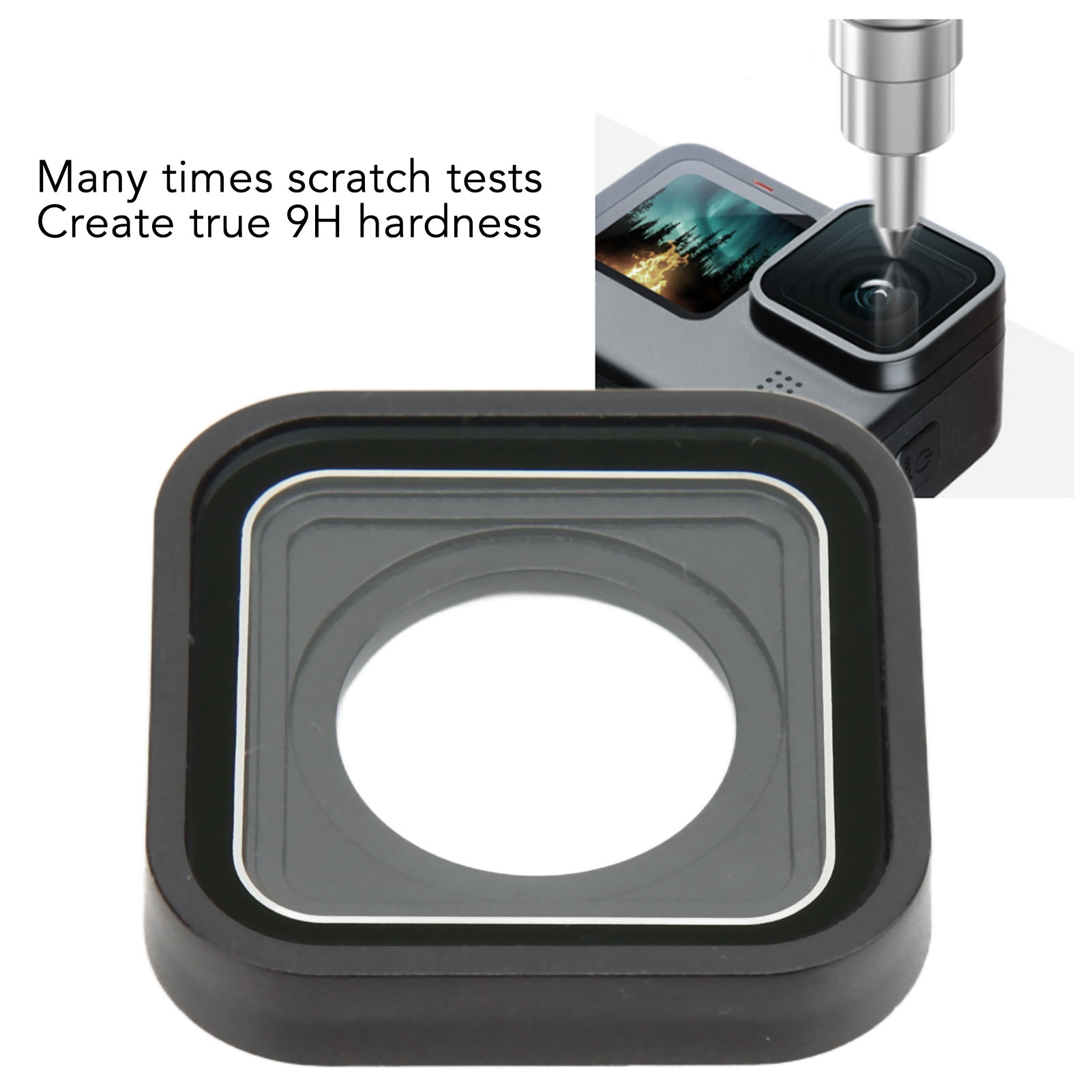 Camera hành động Ống kính thay thế bảo vệ HD kính cường lực ABS xây dựng bằng kim loại dễ dàng cài đặt cho camera hành động S Tương thích với 9 10 Mô hình màu đen cho những người đam mê và các chuyên gia.