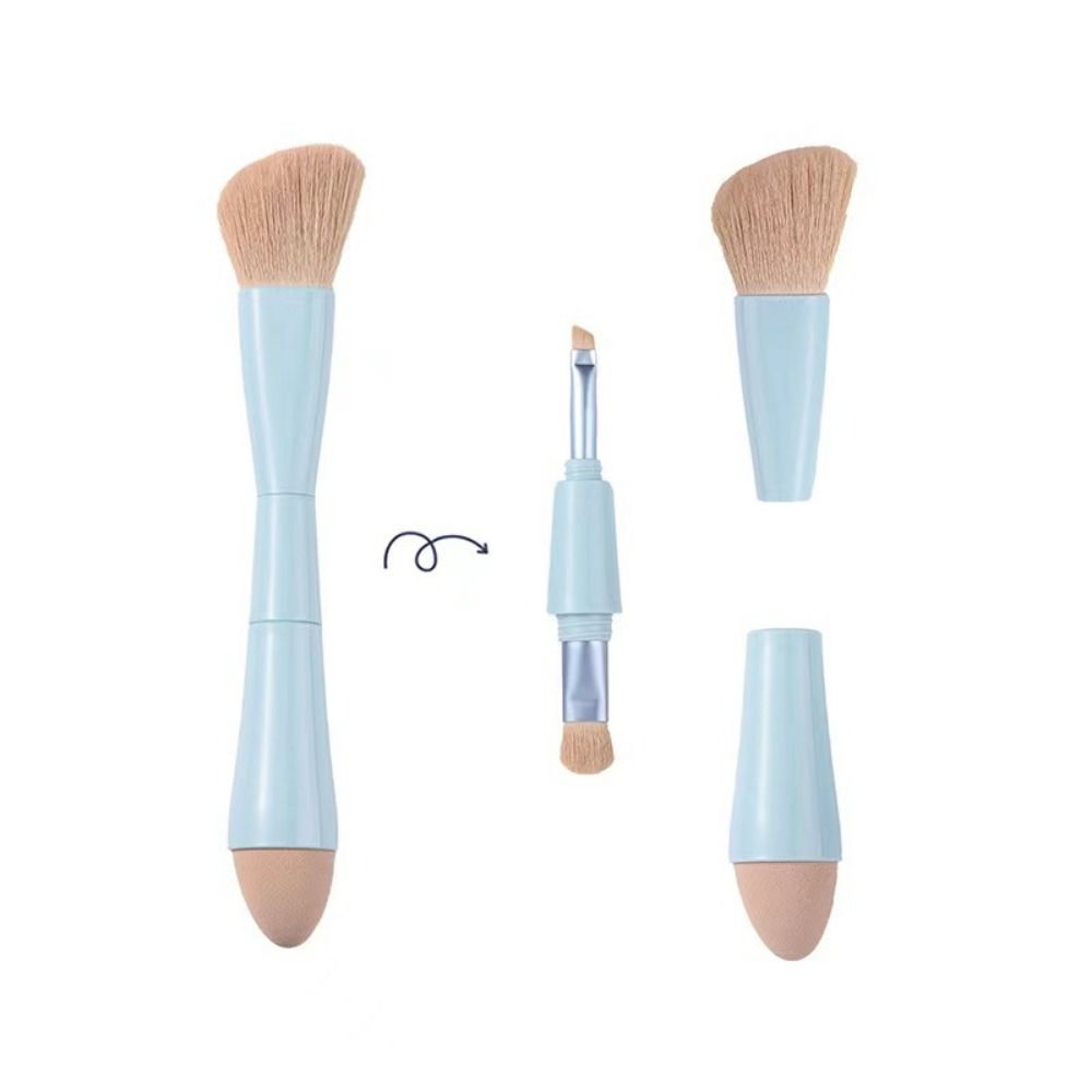 SHOP 1585 Đa chức năng Bộ cọ trang điểm 4 trong 1 Mềm Cọ Mỹ phẩm hai đầu Di động Bàn chải nước da Cọ phấn mắt Bột lỏng - 2