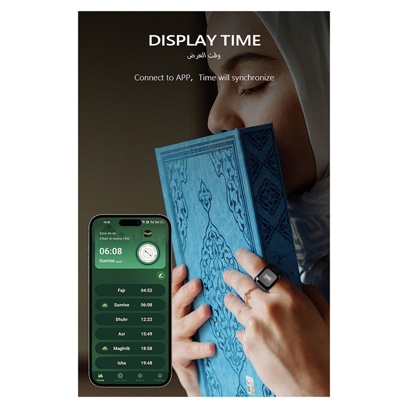 [ddh mall]Smart APP Ring Counter Digital Display Counter Bluetooth Counting Ring Time Reminder Wearable Tasbih Ring