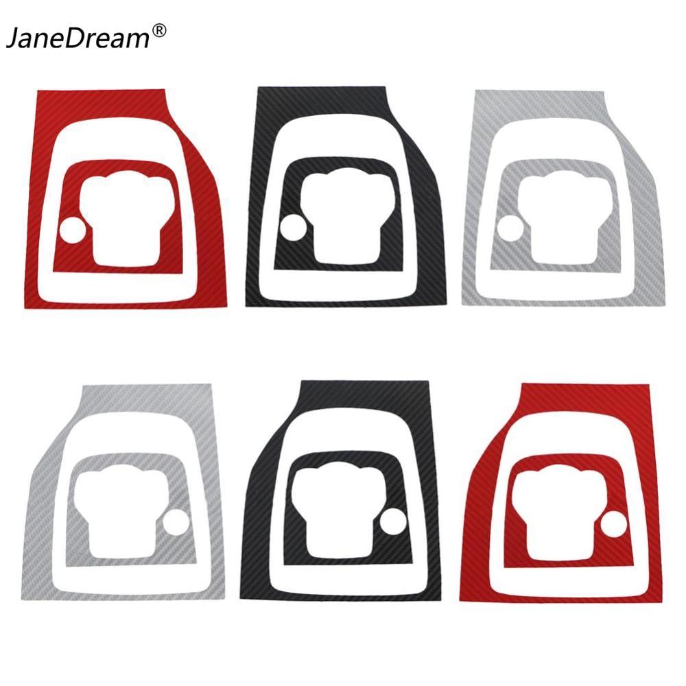 JaneDream Car Interior Gear Head Shift Knob Panel Cover Carbon Fiber Trim
