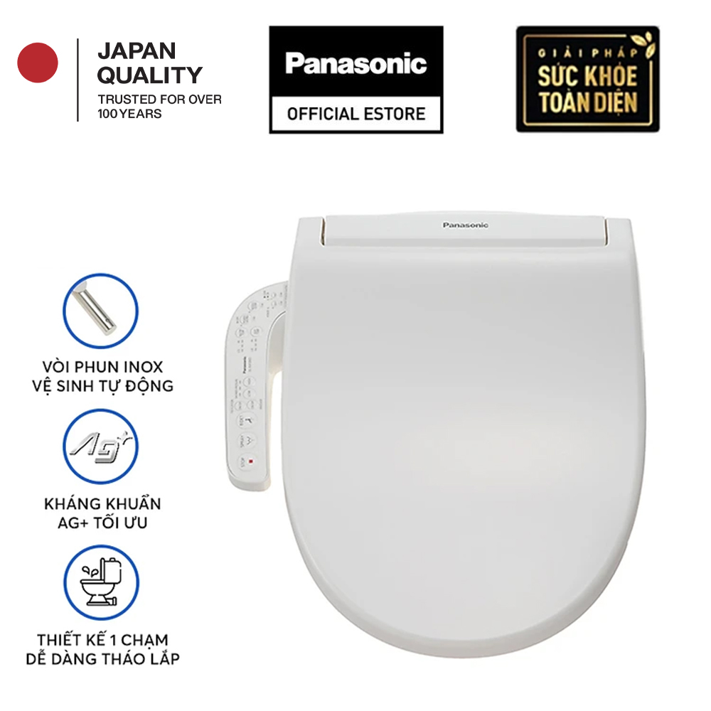 [Trả góp 0%] [Lắp đặt toàn quốc] Nắp bồn cầu điện tử thông minh diệt khuẩn Panasonic DL-EH10VG-W - K