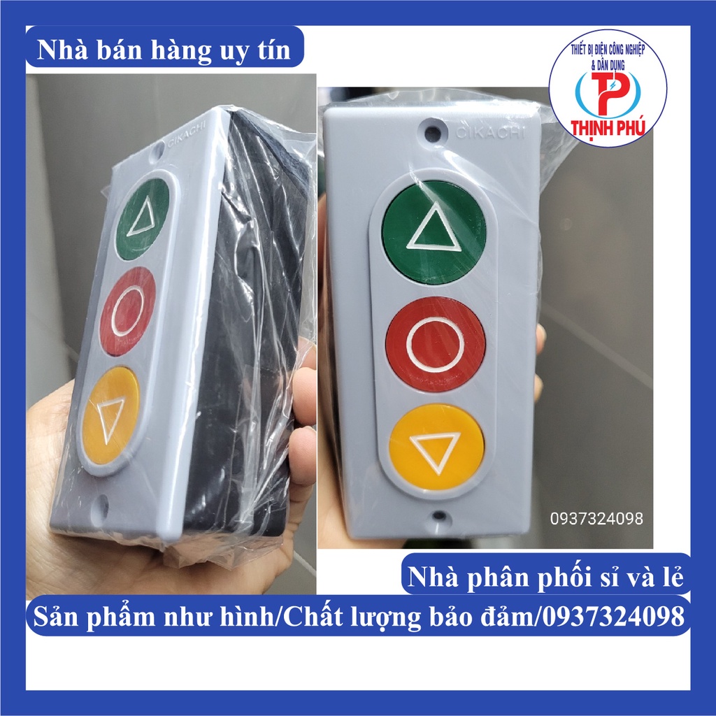 Công tắc hộp nút nhấn nhả cửa cuốn lên xuống dừng cikachi pb-3 5a-250vac.