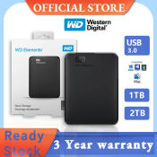 WD Elements 2TB/1TB Portable External Hard Drive USB3.0 by Western Digital