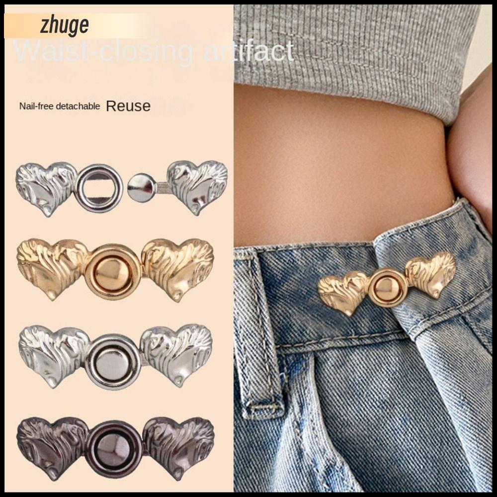 Eioce Simple Detachable Pants Clips Adjustable Waist Buckle Nail