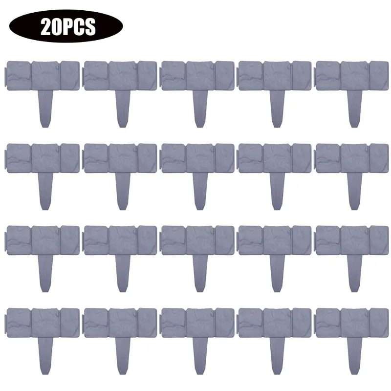 Q1jb 5/10/20 pcs giả đá hiệu ứng cỏ hàng rào làm vườn viền Interlock hoa giường biên giới thực vật Borde cỏ cạnh