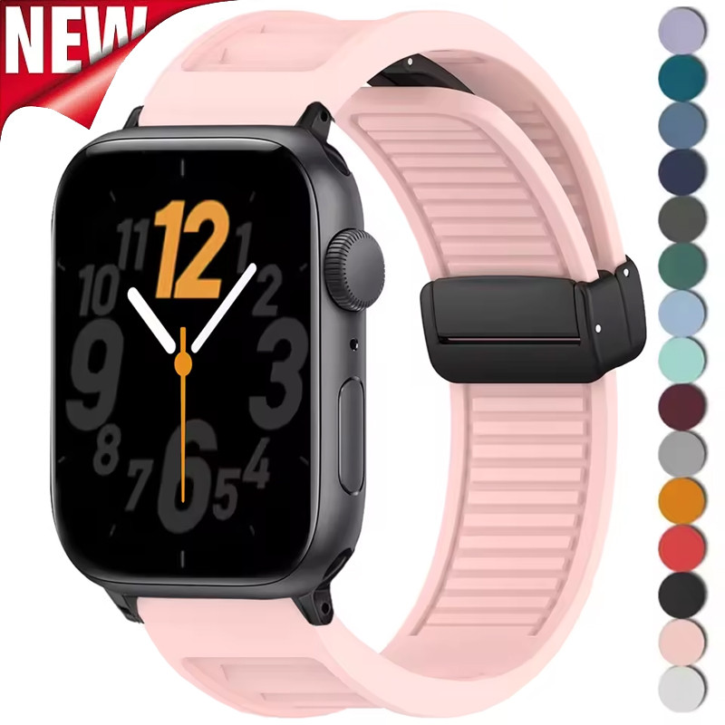 สายซิลิโคนนุ่ม เข้ากันได้กับ Apple Watch Ultra 49mm 46mm 45mm 44mm 41mm 40mm 42mm 38mm Watch Series 10 9 8 7 6 5 4 SE 2 3 ราคา 77 บาท*ส่งฟรี