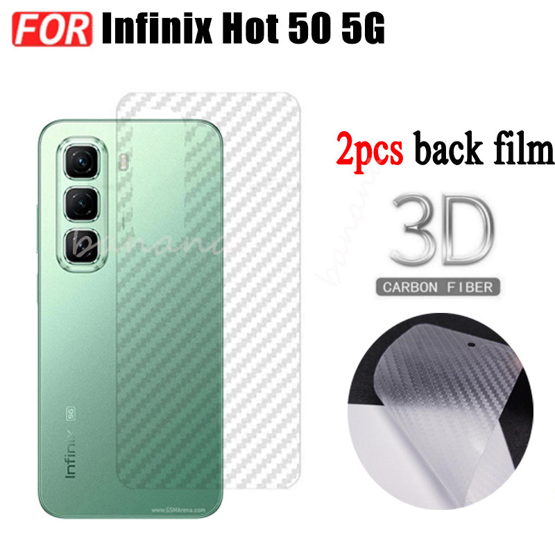 Infinix Hot 50 Hot 40 40i 40 Pro Smart 8 Pro 8 Plus Họa Tiết Sợi Carbon Mờ Mặt Sau Miếng Dán Phía Sau Phim Bảo Vệ Mềm Mờ