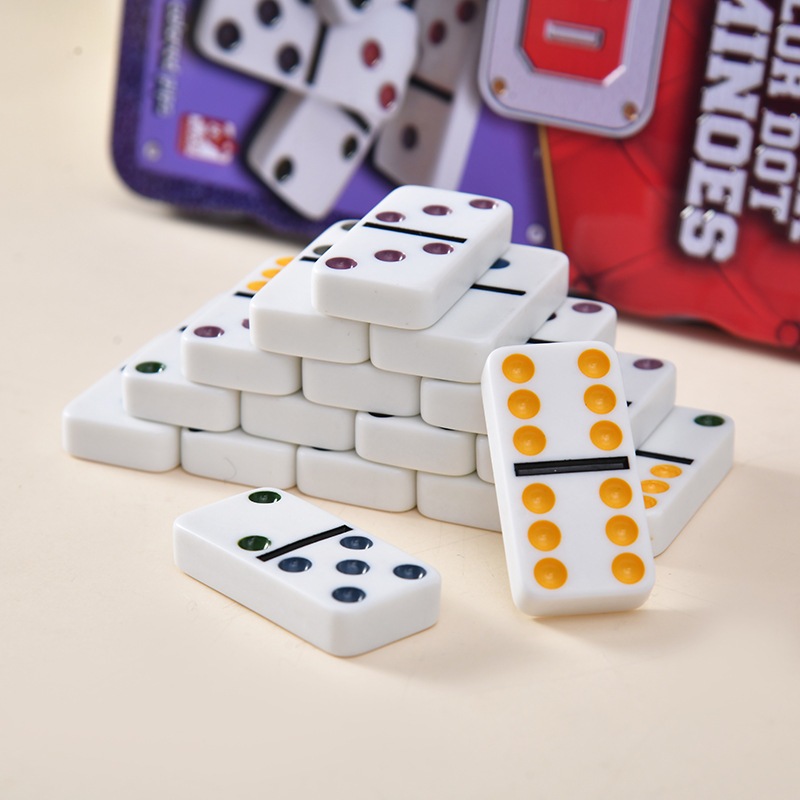 Bộ Cờ Domino Melamine Nền Trắng Điểm Màu Cao Cấp