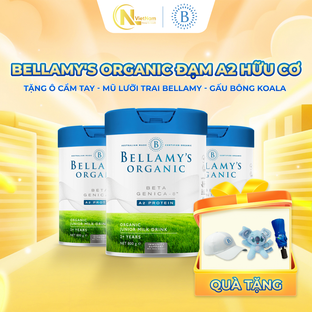 (Kèm quà) Combo 3 lon Sữa Hữu Cơ Bellamy's Organic A2 800g