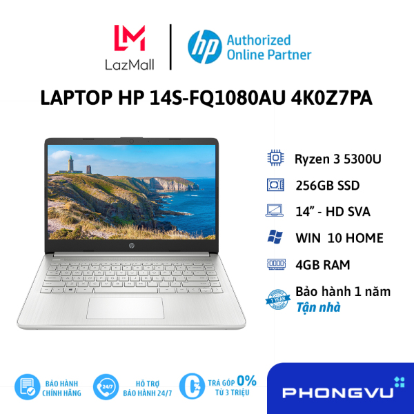 Bảng giá Laptop HP 14s-fq1080AU 4K0Z7PA ( 14 HD/Ryzen 3 5300U/4GB/256GB SSD/Windows 10 Home ) - Bảo hành 12 tháng Phong Vũ
