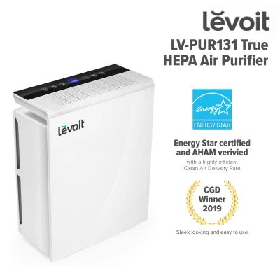 Levoit LV-PUR131 Air Purifier for Home Large Room, Smoke and Odor Eliminator, H13 True HEPA Filter for Bedroom, Auto Mode & 12h Timer, Cleaners for Allergies and Pets, Mold Pollen Dust, White, SG 3 Pin Plug - BrightVivo