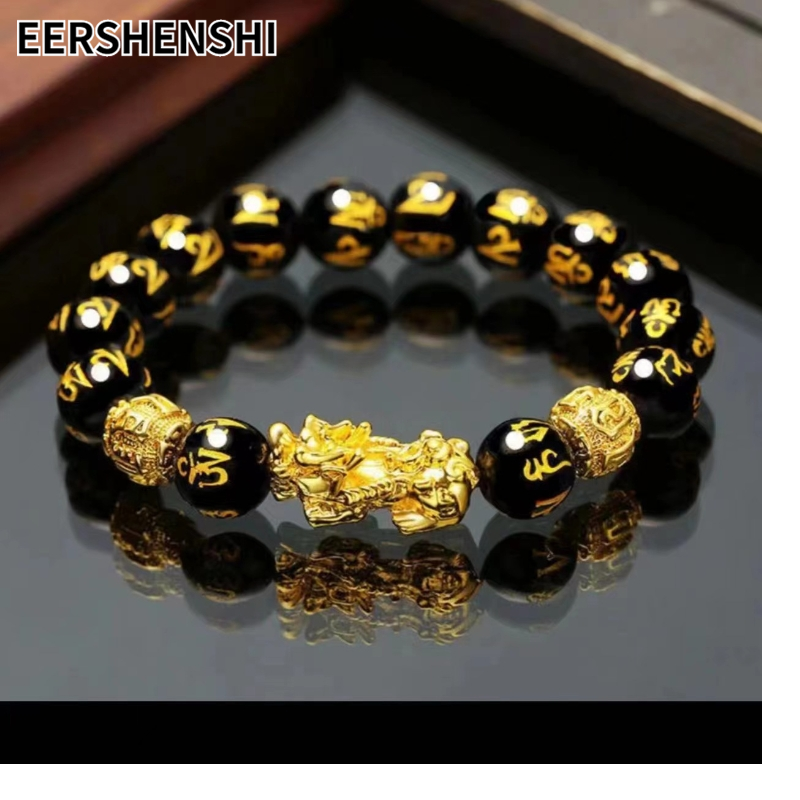 EERSHENSHI  สร้อยข้อมือปี่เซียะเพื่อโชคลาภและโชคลาภ สร้อยข้อมือยูนิเซ็กซ์สำหรับของขวัญวันพ่อของขวัญวันพ่อ