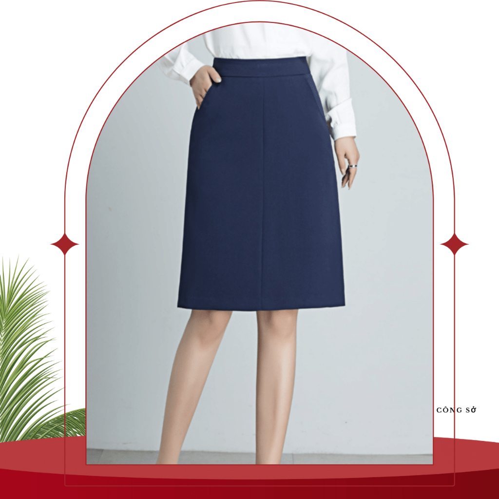 Chân Váy Chữ A Có Túi 2 lớp mặc đến gối Oxatyl M294 dài 55cm phù hợp mặc đi làm nơi công sở
