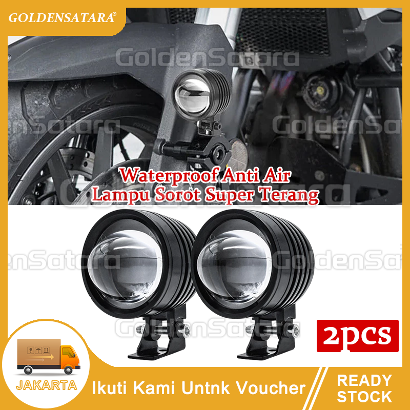 【 2PCs 】1 high low waterproof yellow white eye laser cut off light, super bright LED spotlight, 12V 24v Universal car motorcycle lights, suitable for Foglamp, handlebar and rear view mirror, water resistant Harga 46,000 rupiah*Gratis Ongkir