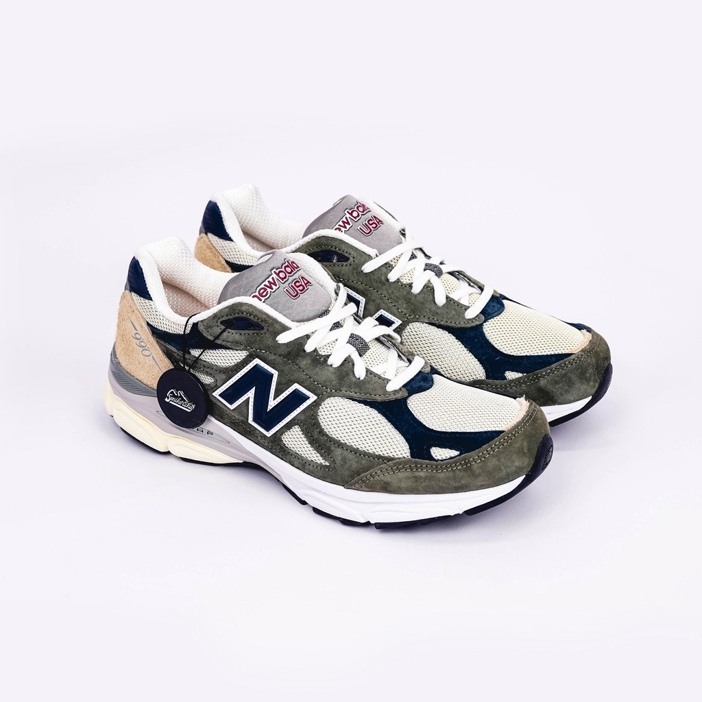 🎁 Nóng bán 🎁 Giày Thể Thao New Balance 990V3 Teddy Santis Grey Blue Olive Cao Cấp