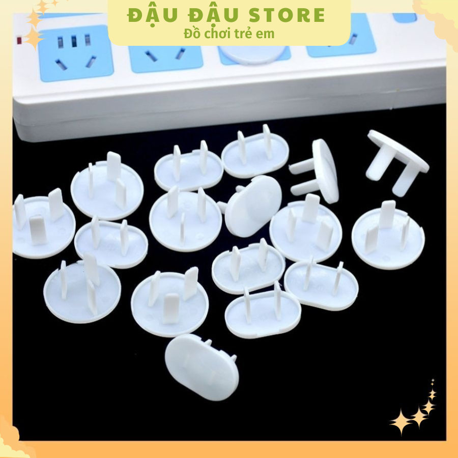 Sỉ 50 Nút Bịt Ổ Điện Chống Cháy, Chống Giật An Toàn Cho Bé- Che Ổ Điện 2 Chân Cao Cấp Đậu Đậu Store