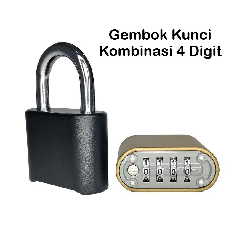 Lock010 Strong Waterproof 4 Digit Number Combination Padlock Suitable for Indoor and Outdoor Fence Doors Sturdy Password Code Lock Harga 65,999 rupiah*Gratis Ongkir