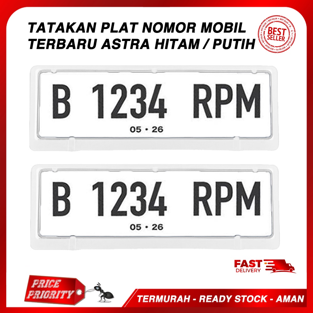 Tatakan Dudukan Plat Nomor Mobil Astra Putih Frame Plat SET UNIVERSAL Harga 37,599 rupiah*Gratis Ongkir