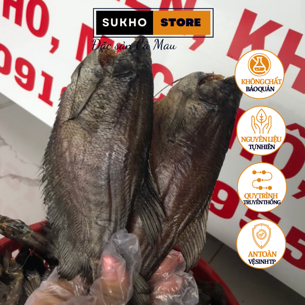 Khô cá sặc bổi, khô cá sặc Cà Mau loại 14 con ướp vừa ăn không mặn không dầu hút túi chân không - Sukho Store