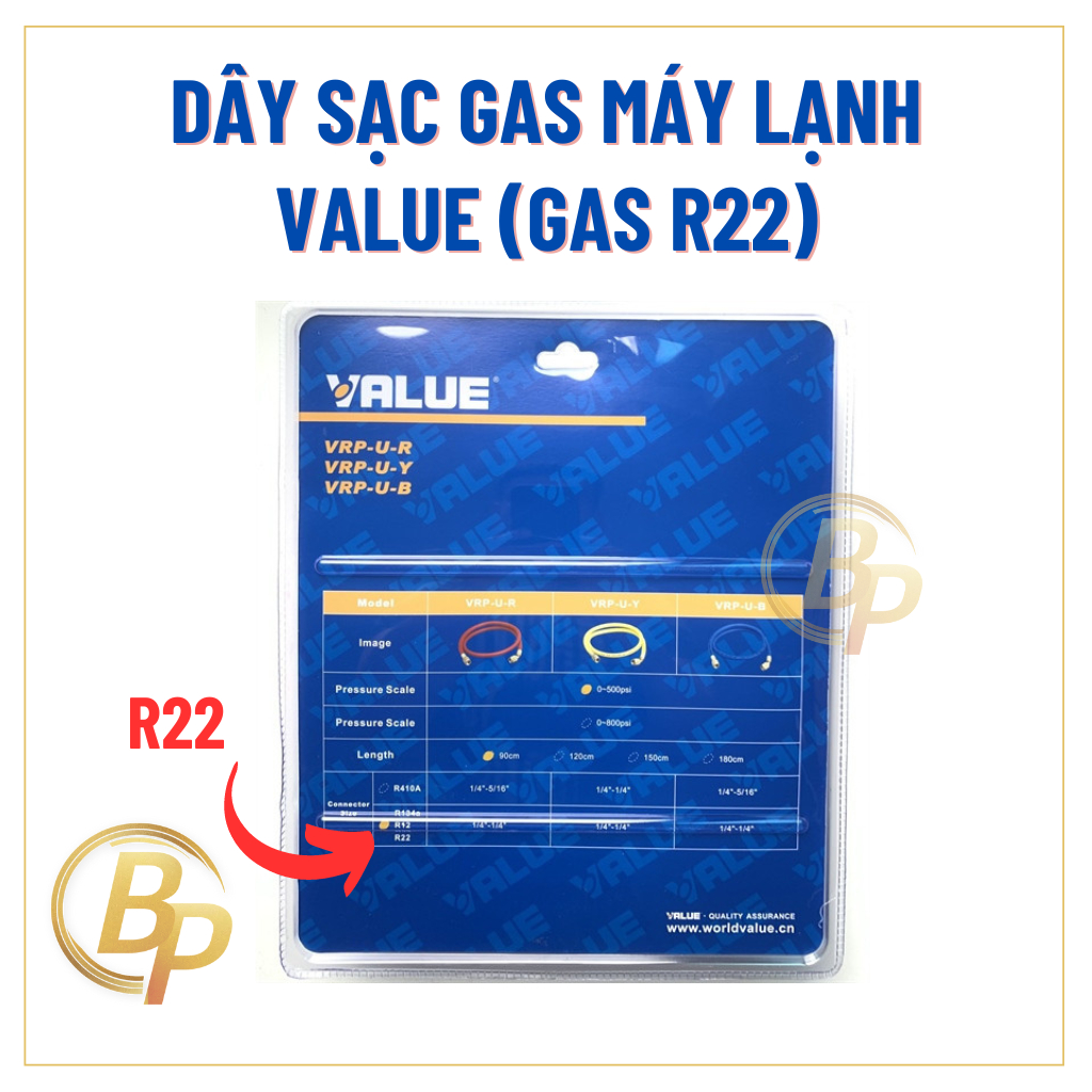 Dây sạc gas máy lạnh Value R22/ R410A 90cm Dây sạc gas máy lạnh Value R410A Dây sạc gas R22/ R410A