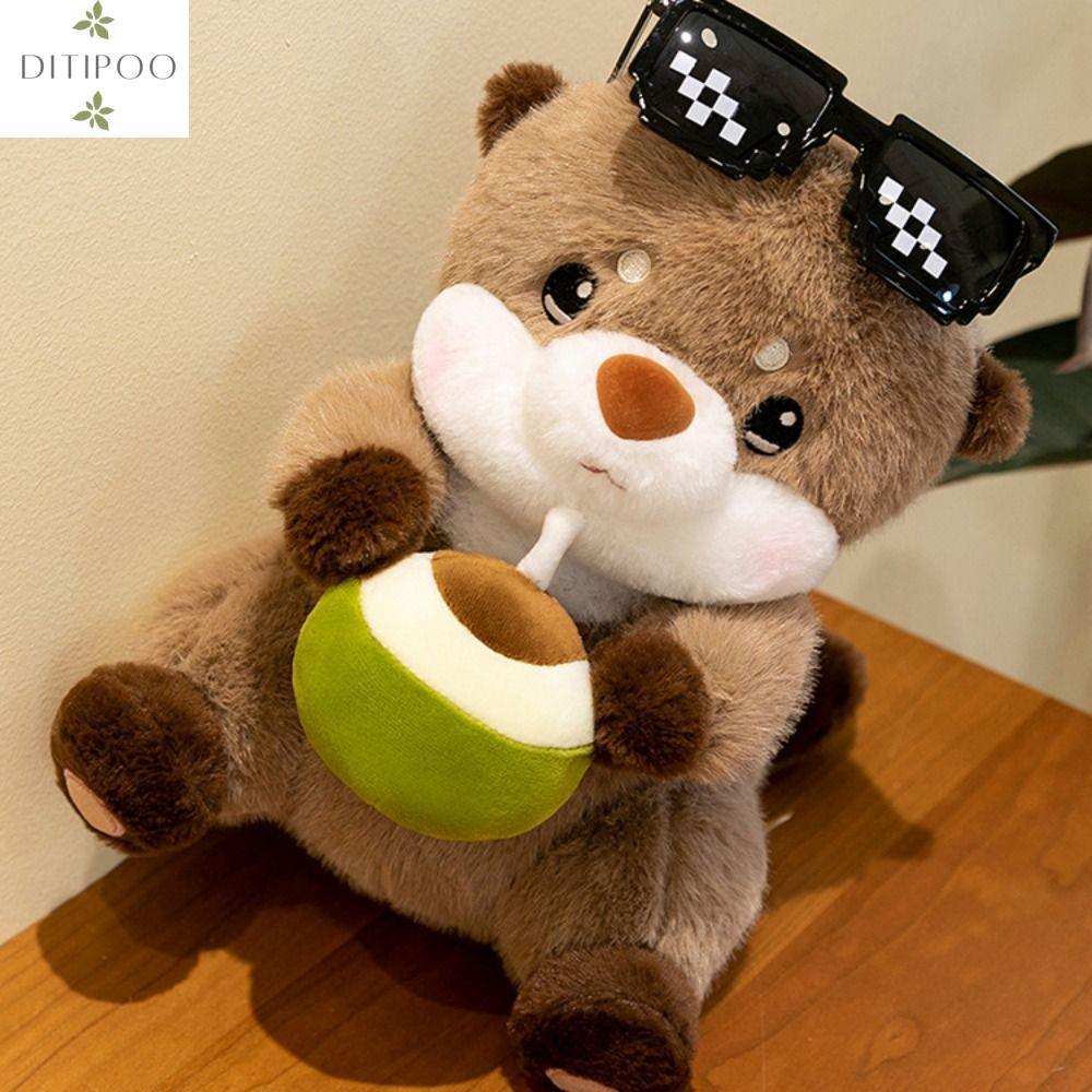 ตุ๊กตาผ้านุ่ม ตุ๊กตาของขวัญน่ารัก DITIPOO สัตว์ป่าป่า ของเล่นตุ๊กตานาก การจำลองแบบจำลอง ดื่มน้ำมะพร้าว ตุ๊กตานากยัดไส้ น่ารักมากๆ หมอนนุ่มๆ ตุ๊กตานากทะเล เด็กชายเด็กหญิง