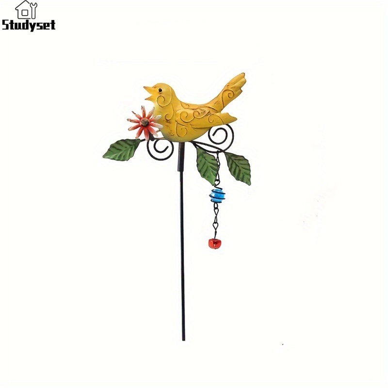 Studyset Garden Bird Decoration, Iron Bird With Leaf And Flower, Bird Statues For Garden Outdoors Backyard Church ราคา 189 บาท*ส่งฟรี