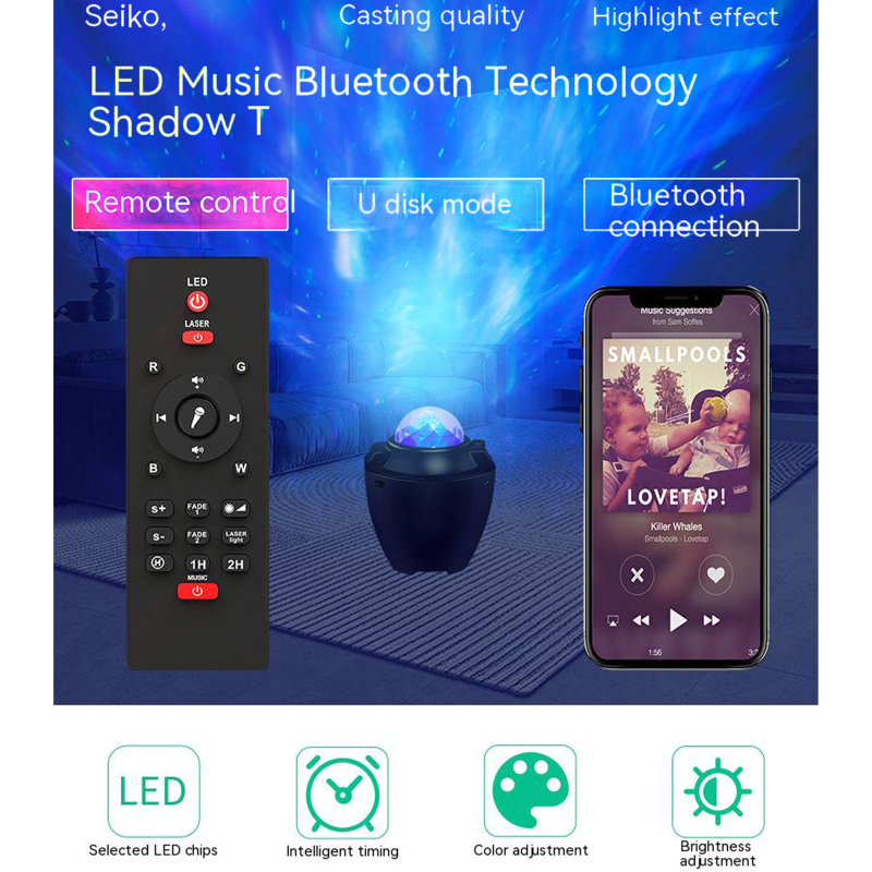 Led Projection Light Bluetooth-compatible Remote Control Rgb Night Light For Home Living Room Decor ราคา 5,225 บาท*ส่งฟรี