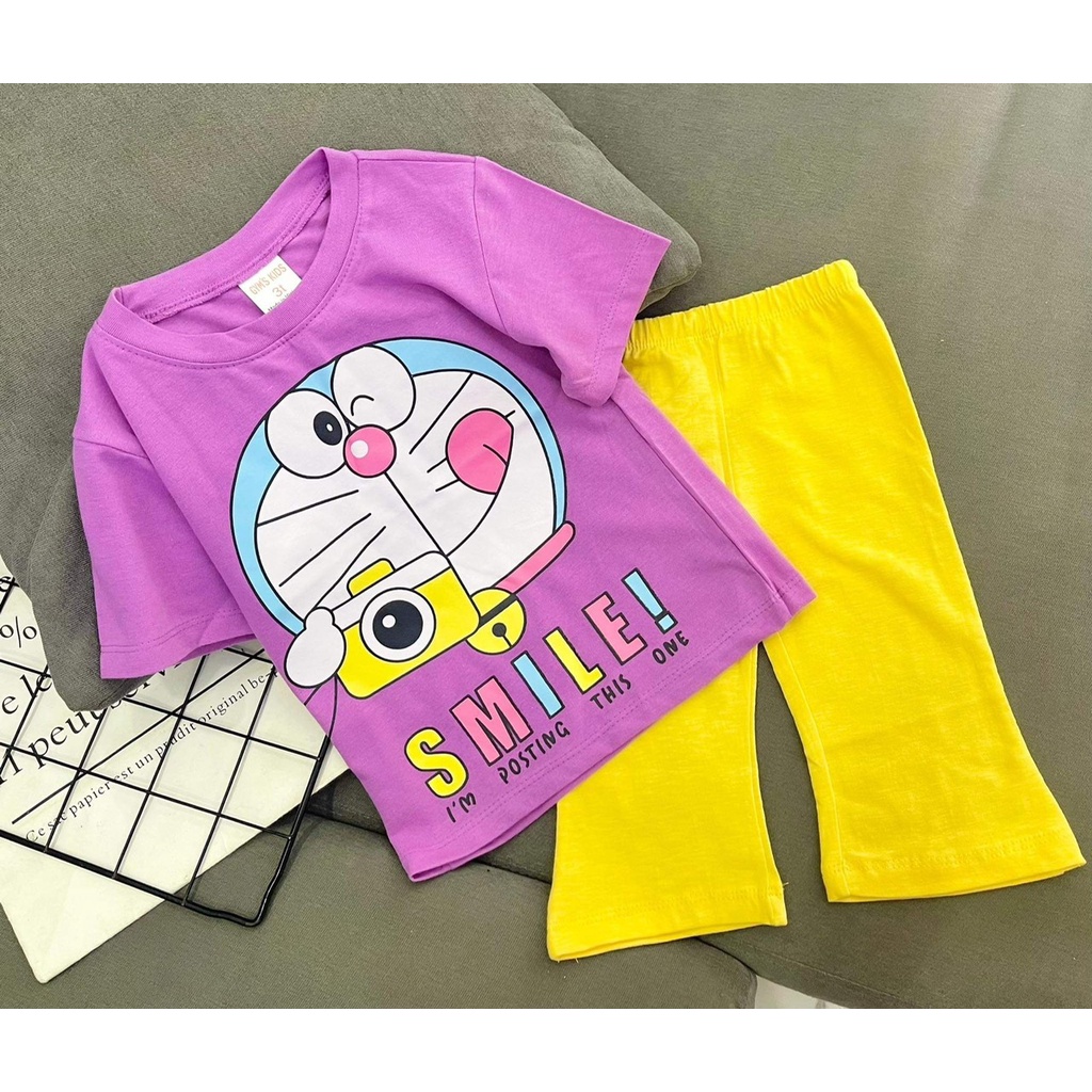 🎉🎉🎉🎉 bộ thun cotton áo + quần ống loe thời trang siêu xinh cho bé gái từ 8kg-20kg