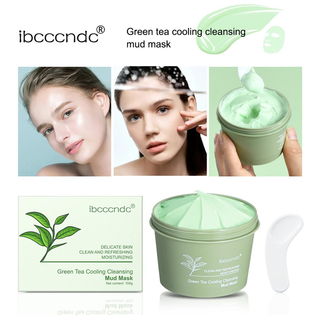 Ibcccndc 100g Green Tea Mud Film For Deep Cleaning, Shrinking And Removing Pores Blackheads, Q2L6