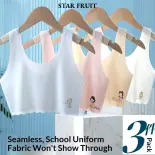 STAR FRUIT Bralette không viền dễ thương cho cô gái tuổi teen thoáng khí, áo hở eo Lụa băng mềm mại với tính năng thiết kế tàng hình và chống trượt