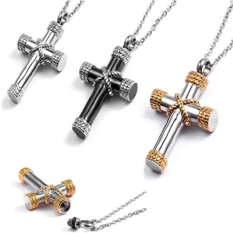 Urn Cross Necklace for Men Women High Quality Metal Cross Necklace Pendant