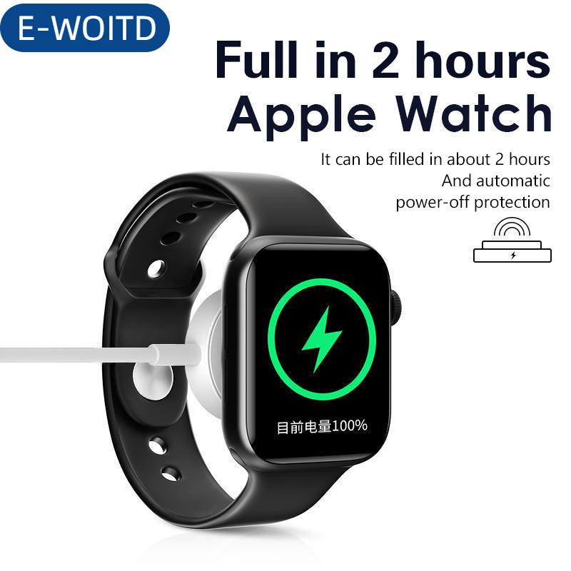 E-WOITD New Từ Không Dây USB Một Sạc Nhanh Cho Apple Xem Siêu Loạt 9 8 7 6 SE Loại C Cáp Sạc Cho IWatch Loạt 5 3 2