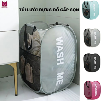 Giỏ Đựng Đồ Giặt Gấp Gọn Giỏ Đựng Quần Áo Bẩn Quần Áo Phòng Tắm Túi Lưới Giỏ Treo Tường Gia Dụng Thùng