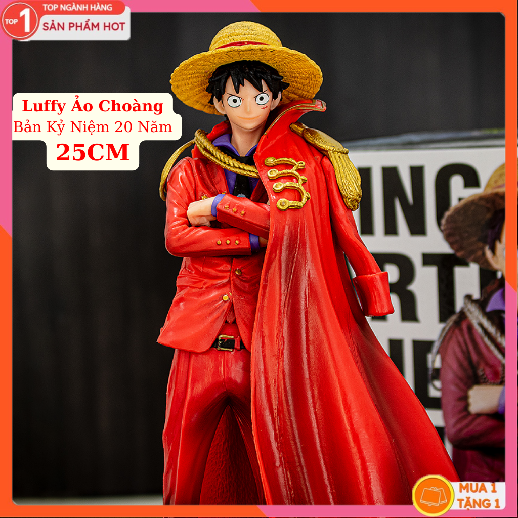 Mô Hình Luffy Áo Choảng Bản Kỷ Niệm 20th 25Cm Mô hình One Piece Figure Mô Hình Anmie One Piece Luffy Vua Hải Tặc