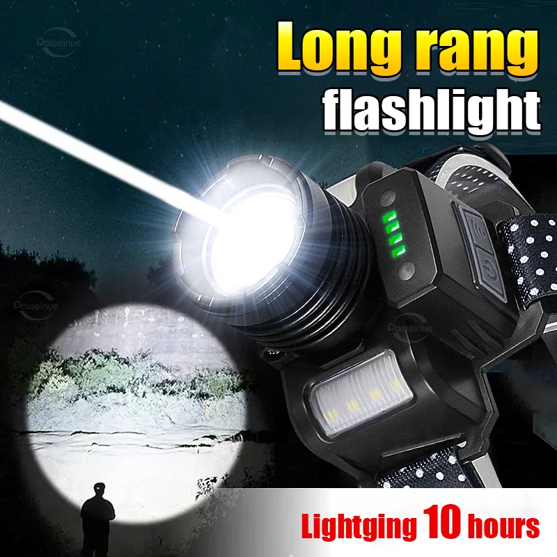 30W trắng đèn pin laze công suất cao đèn pha led siêu sáng đèn led chống nước đèn pha hoạt động bằng pin đèn pin đội đầu đèn pha có thể sạc lại chuyển động đèn pha cảm biến cắm trại đầu đèn lồng siêu khỏe đèn pin đèn pha led câu cá màu đỏ màu xanh đèn cản